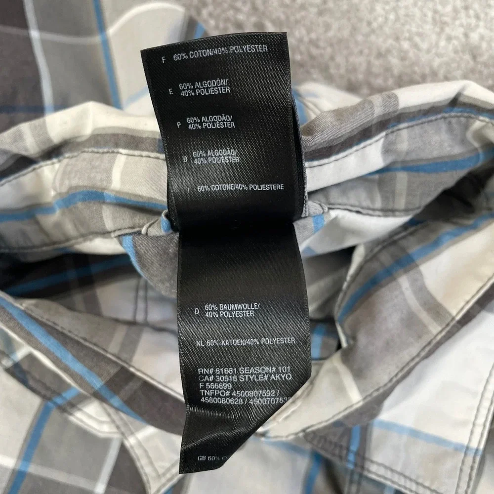 North Face Button Up Shirt Mens Large Plaid Western Short Sleeve‎ Outdoors